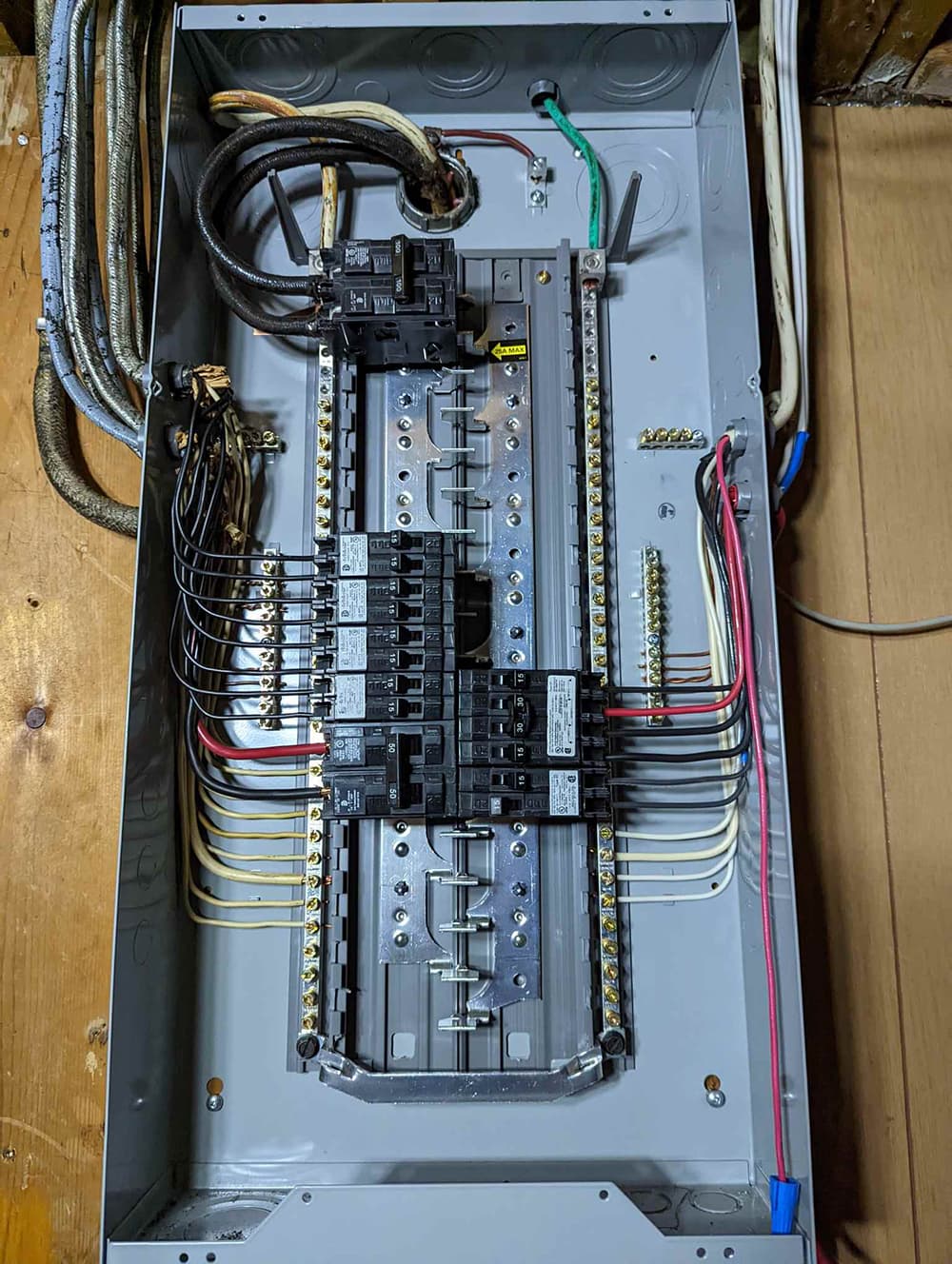 New labelled breaker panel